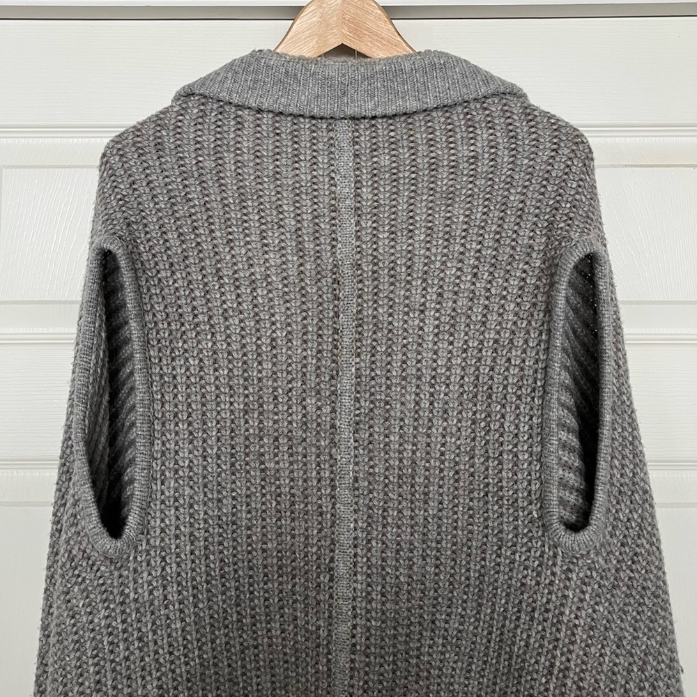 {James Perse} Wool & Alpaca Blend Sleeveless Cardigan Vest Grey - Size 3 (Large) - Picture 6 of 9